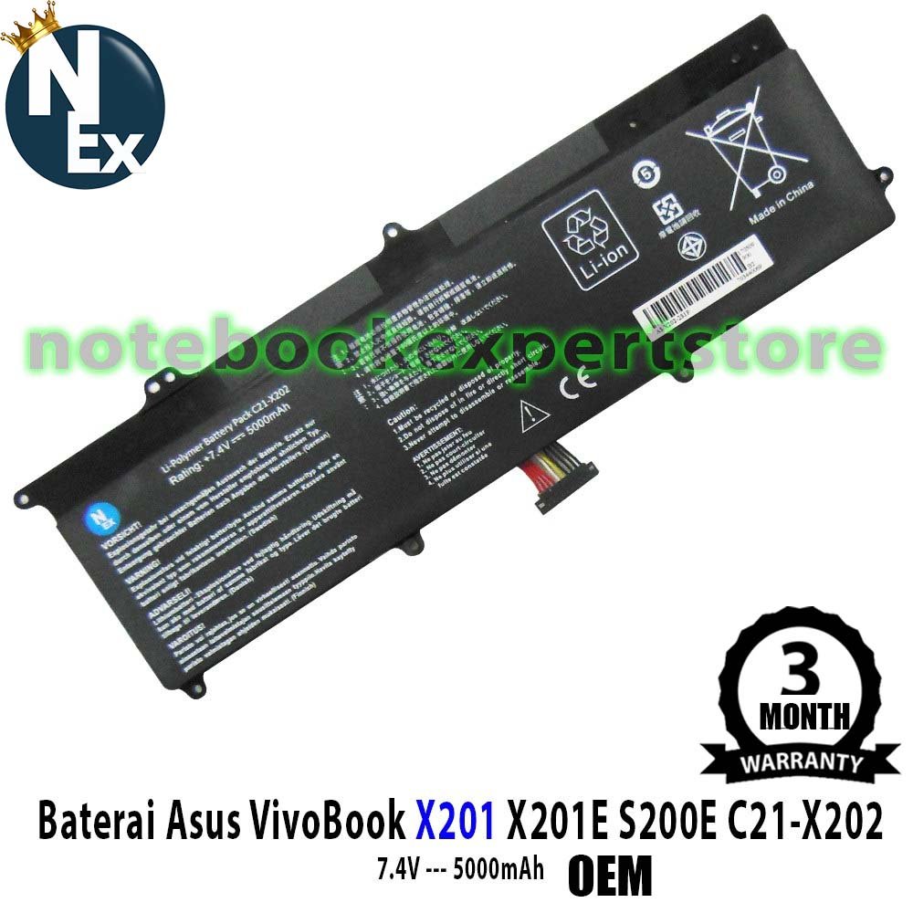 BATERAI FOR LAPTOP VIVOBOOK X201 X201E S200E C21-X202 X201E - OEM