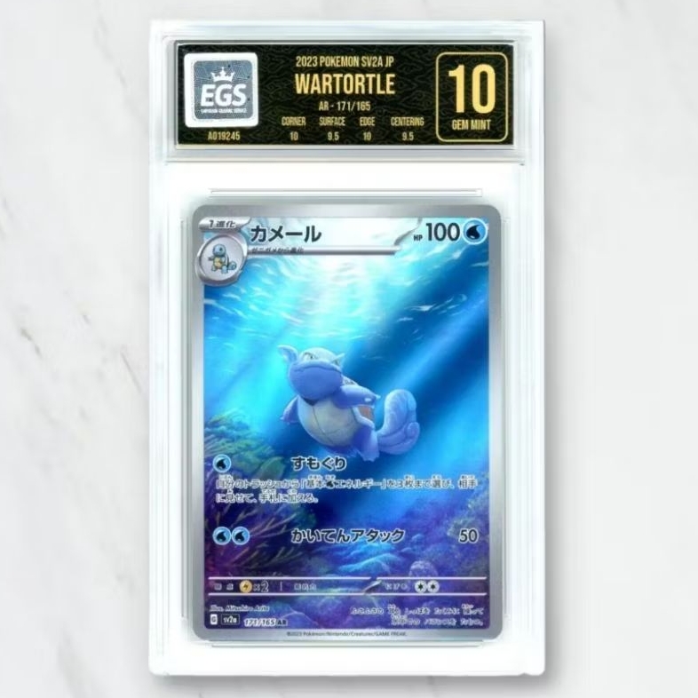 Kartu TCG Pokemon Scarlet & Violet Wartortle 171/165 AR Japanese Grading EGS 10
