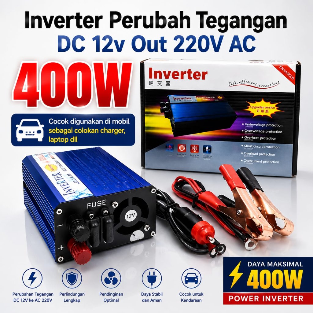 INVERTER DC to AC - Modul Perubah Daya 12V DC Aki Mobil to 220V AC