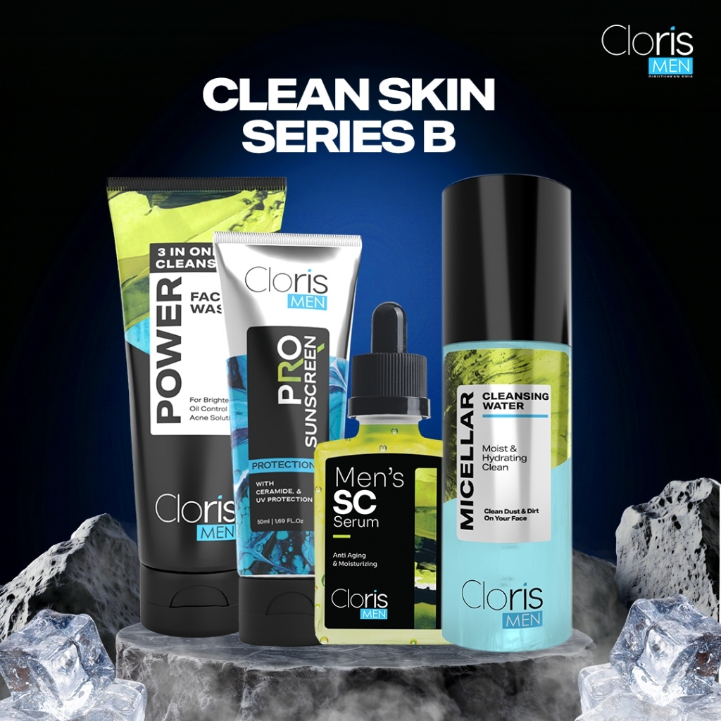 Clorismen Paket Bundling Clean Skin Series B Jerawat Dan Kemerahan – Paket Lengkap Pembersih Wajah B