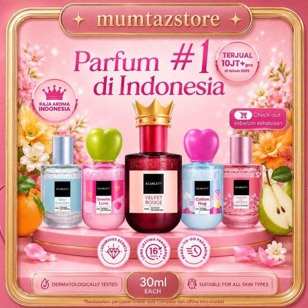 (original box)Scarlett Whitening Eau De Parfum 30ml Tahan Lama