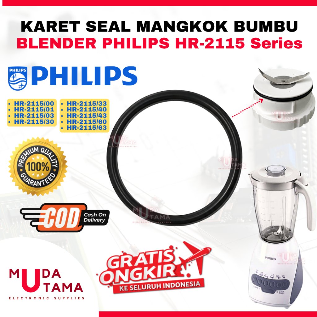 Karet Seal Mangkok Bumbu Blender PHILIPS HR-2115 Series HR2115/00 HR2115/01 HR2115/03 HR2115/30 HR21