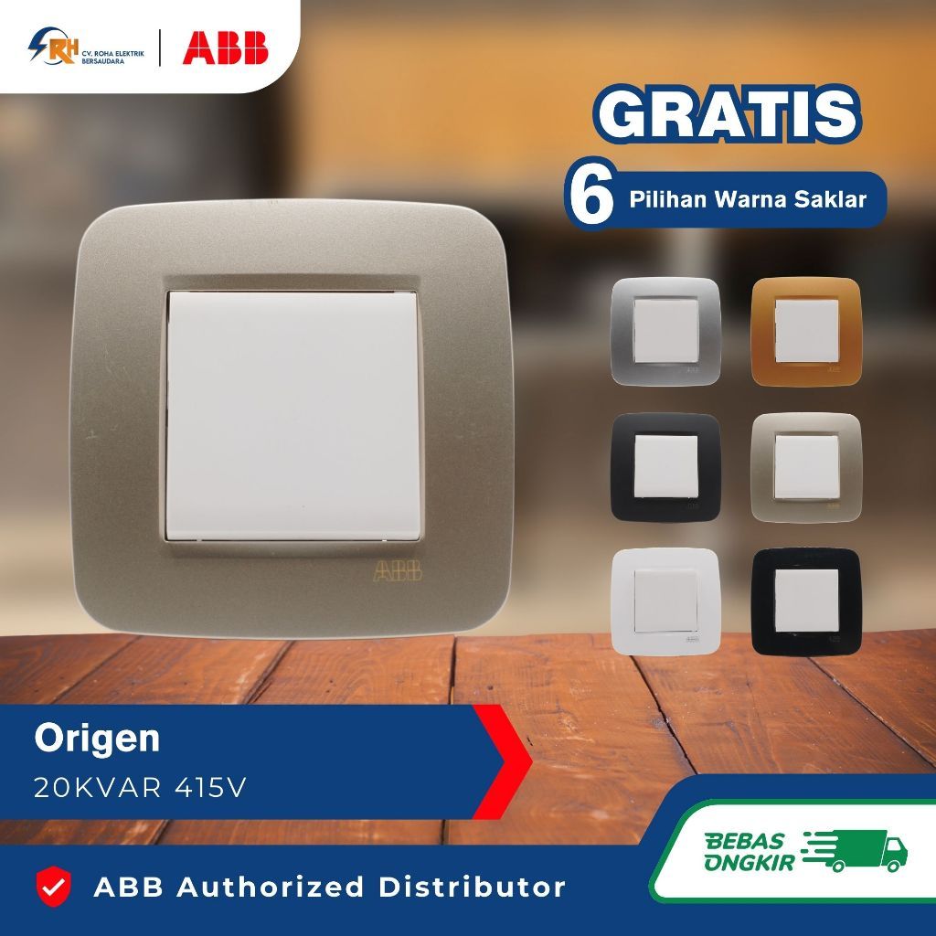 SAKELAR LAMPU 1 ARAH/ SWITCH 1- WAY/ ABB ORIGEN/ N0201BL