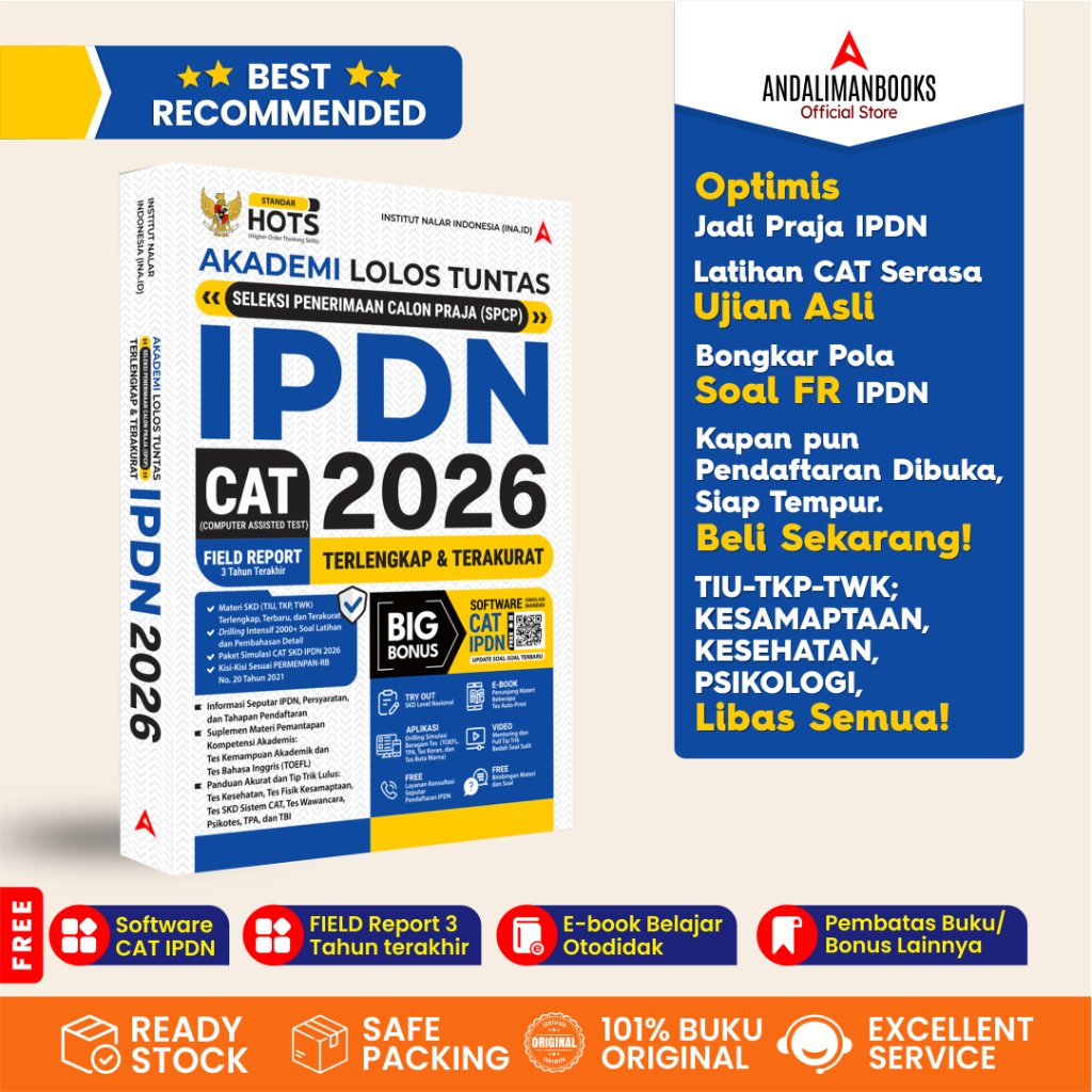 BUKU TES IPDN Terbaru - Akademi Lolos Tuntas SPCP IPDN 2026