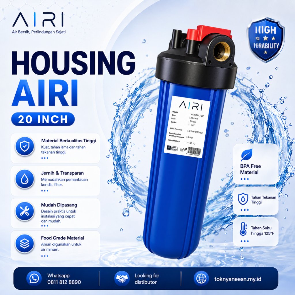Housing Filter Air Kosong 20 Inci (Penguin Bleu & AIRI FIlter)