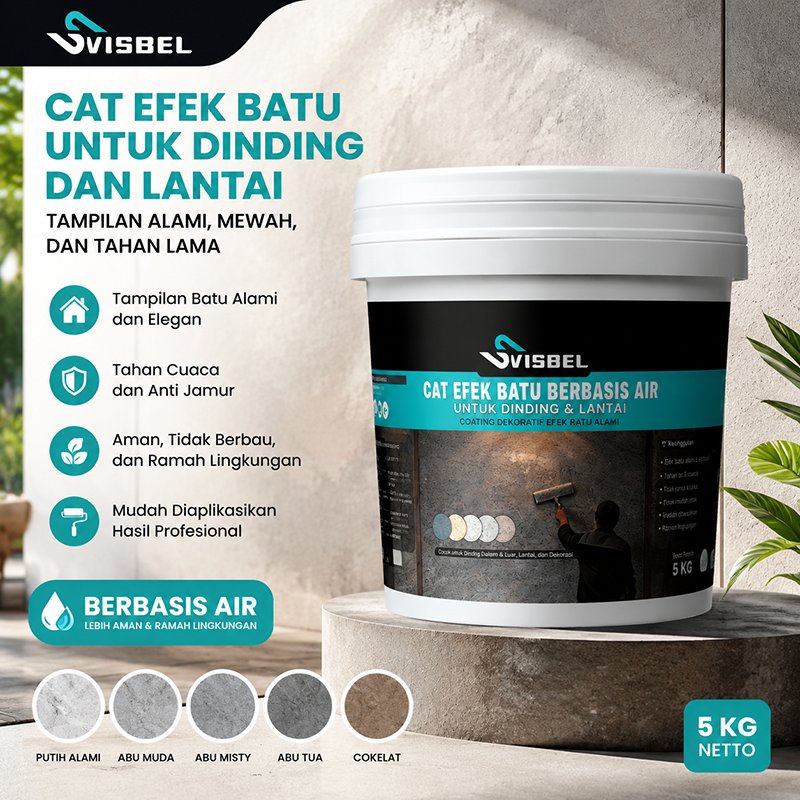 Cat Pasir Tembok 20kg Cat Dinding Dekoratif Waterproof Tahan Lama Interior Eksterior