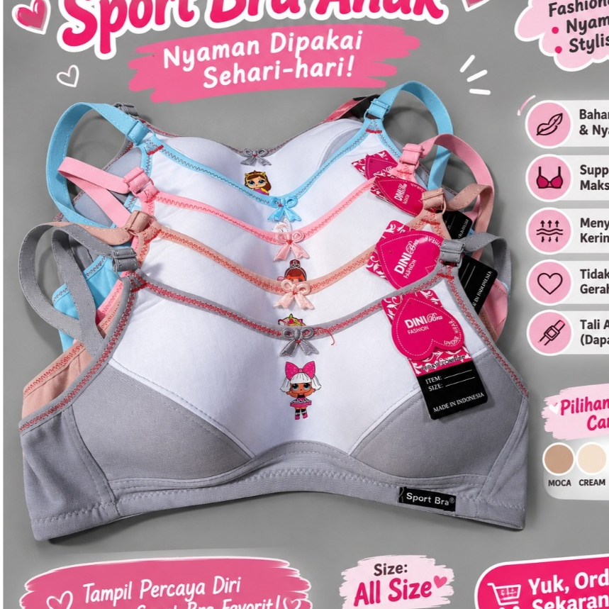 SPORT BRA ANAK REMAJA ABG – LUCU, NYAMAN & STYLISH UNTUK SETIAP HARI