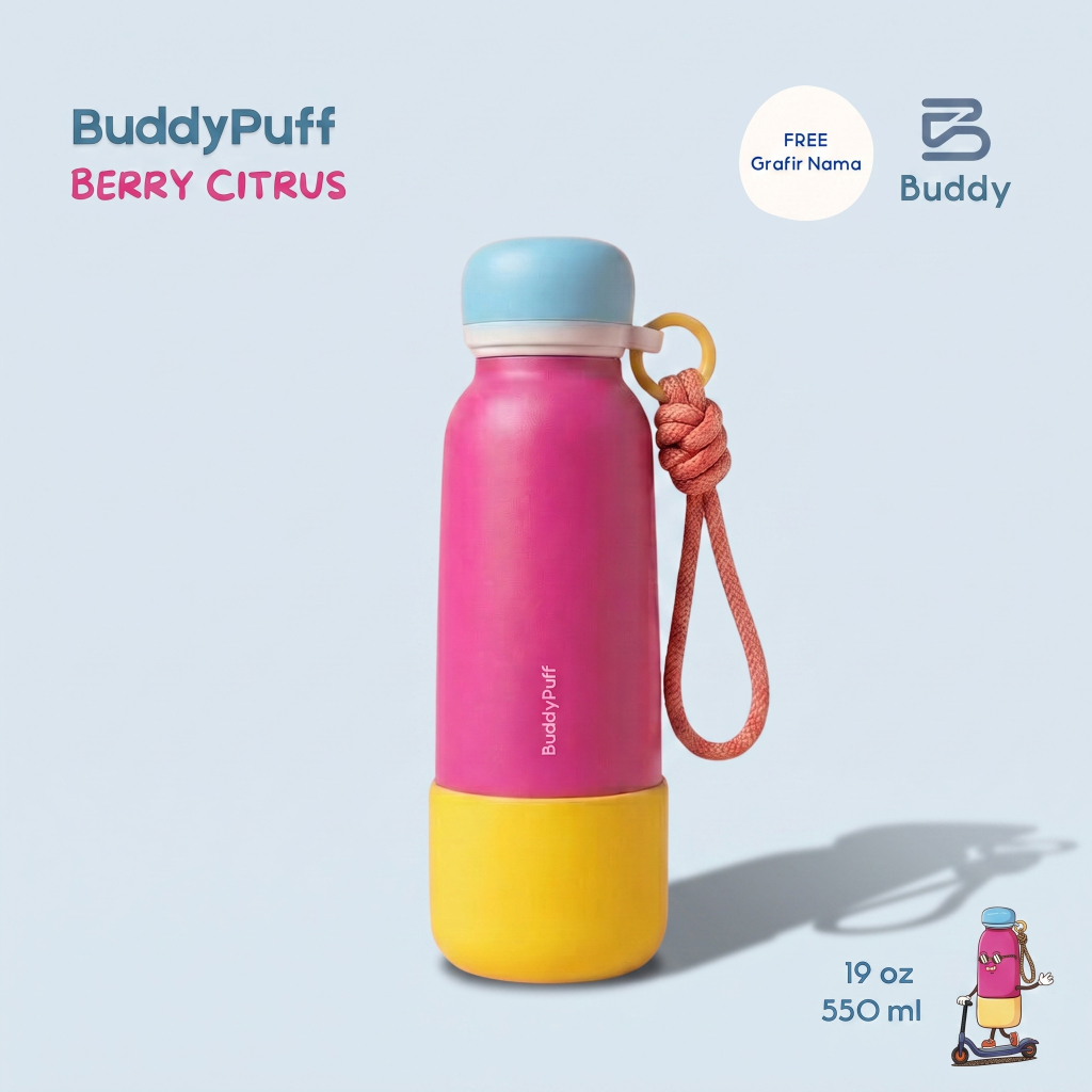 BUDDY Tumbler BuddyPuff 550ml - Berry Citrus | 304 Stainless Steel Grafir Nama