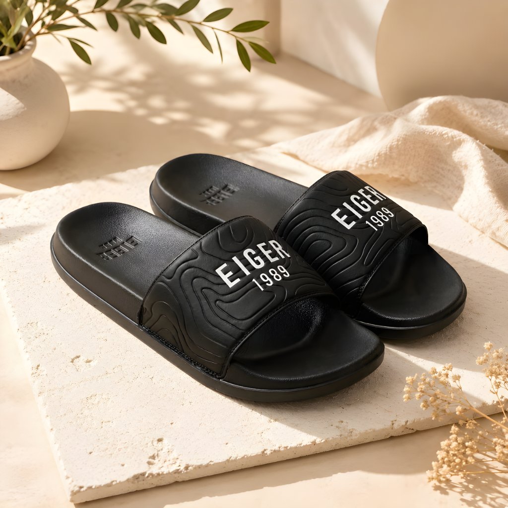 Sandal Selop Logo EIGER 1989 Sandal Slide Nyaman Ringan Untuk Pria dan Wanita