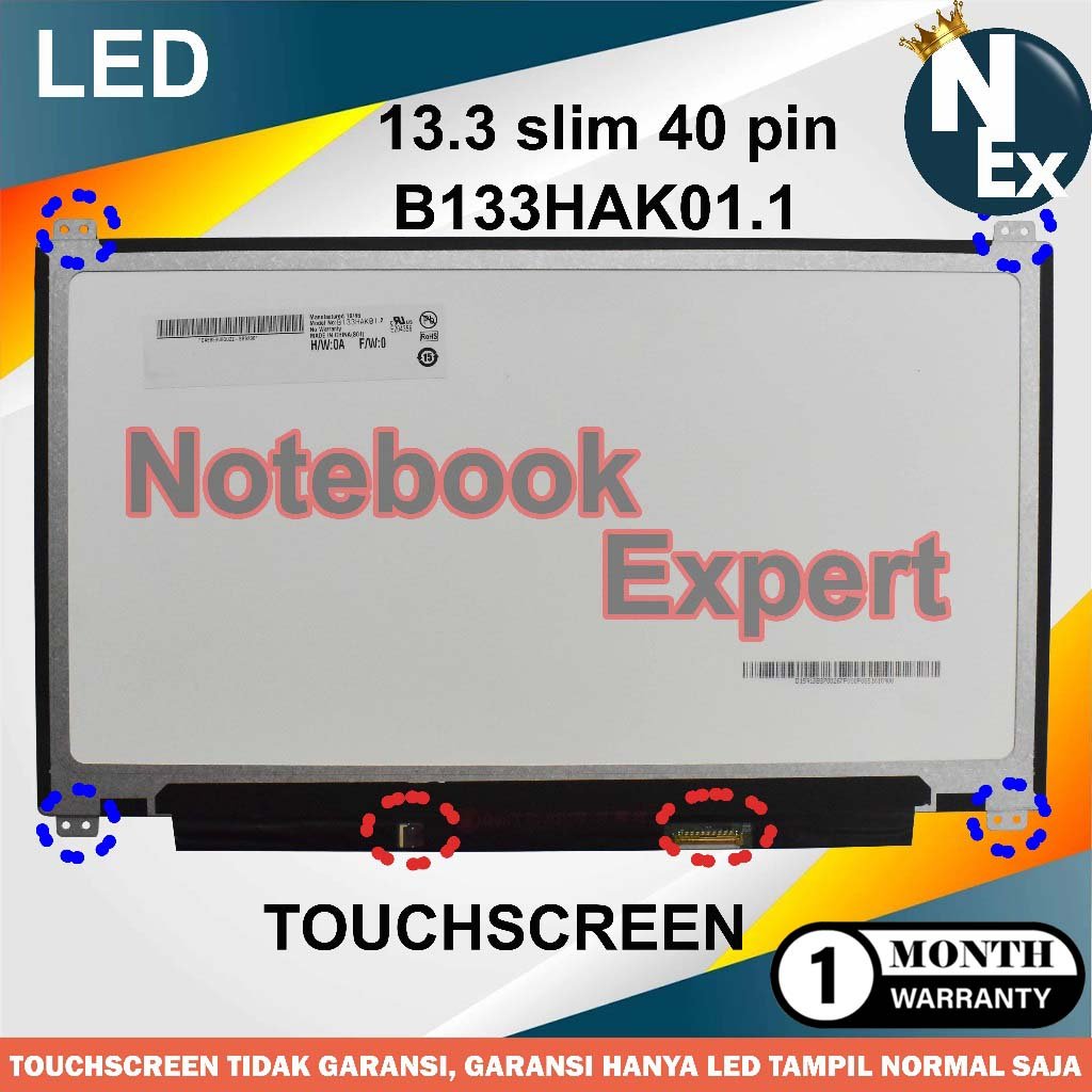 Original B133HAK01.1 B133HAK01.2 LED LCD Touch Screen for New 13.3" F