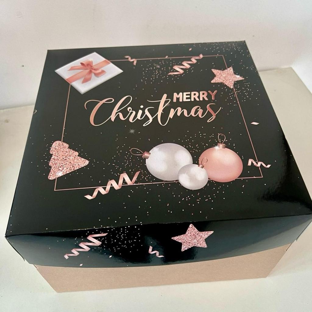 3 Pcs Dus Kotak Kue Tema Natal Confenty Box Packaging Kue Bolu Kue Brownies Natal Berbagai Ukuran
