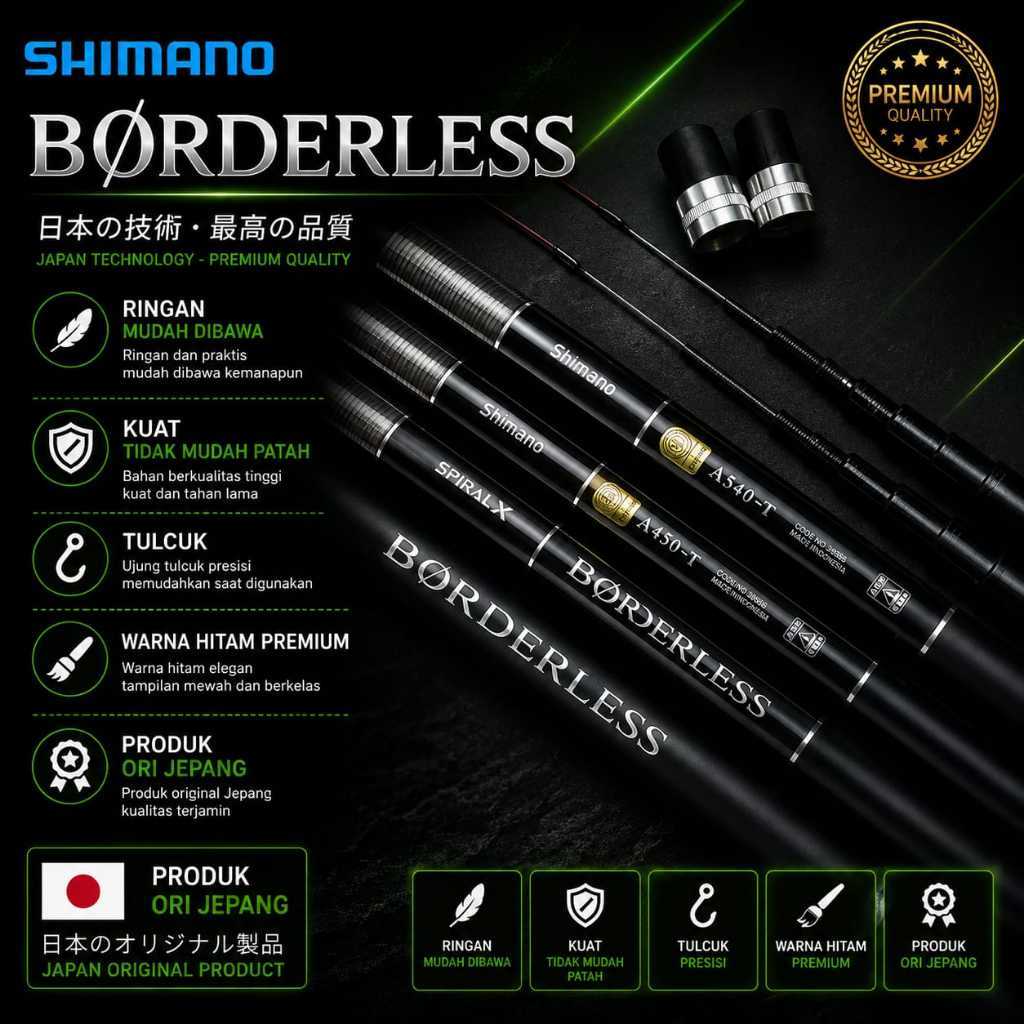 SHIMANO Tegek GLA Plus Borderless Joran Ros Pendek 79cm Carbon Hitam 200g