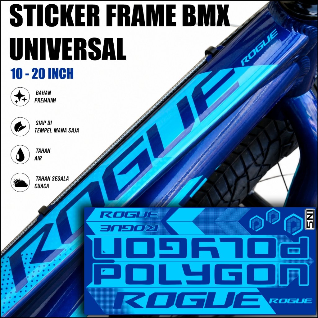Sticker Frame BMX Universal 10-20 Inch Rogue Polygon untuk Sepeda BMX