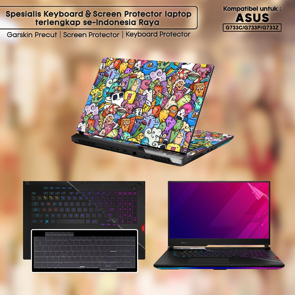 Screen Protector Anti Gores Cover Garskin Laptop Precut Custom Fit Kompatibel untuk Asus ROG Strix S