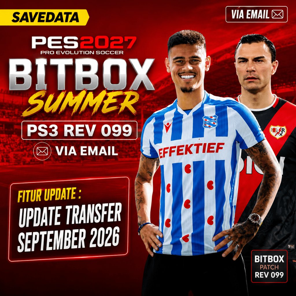 SAVEDATA PES 2027 PS3 BITBOX PATCH SUMMER SEASON REV 099 UPDATE SEPTEMBER 2026