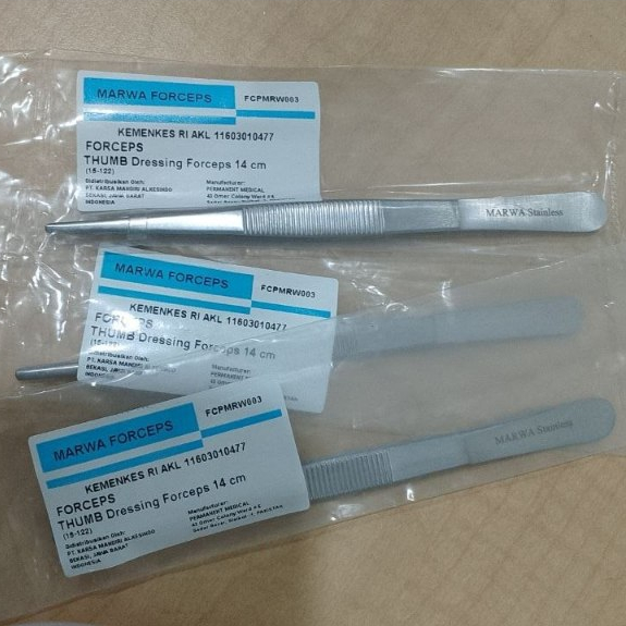 MARWA - THUMB Dressing Forceps 14cm Pinset Anatomis 14 cm Marwa