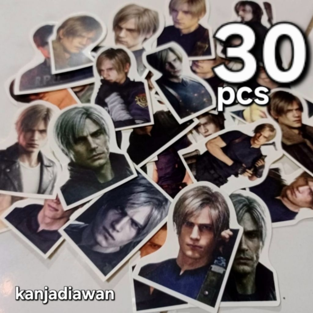 Stiker Leon S. Kennedy Resident Evil 30pc Sticker Aesthetic sticker 30 pcs Sticker Leon Scott Kenned