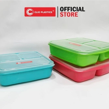 Clio Tempat Bontot Nara Skat 3//Lunch Box Free Sendok Food Grate BPA Free Clio Nara Warna Random