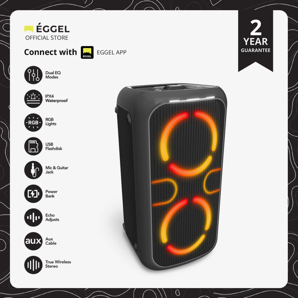 Eggel Fortis 4 Portable Party Speaker with RGB Lights