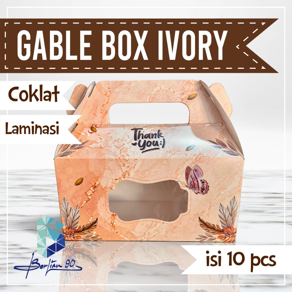 ( Isi 10 ) Gable Box Ivory / Gable Box Motif / Gable Box Hampers / Gable Box