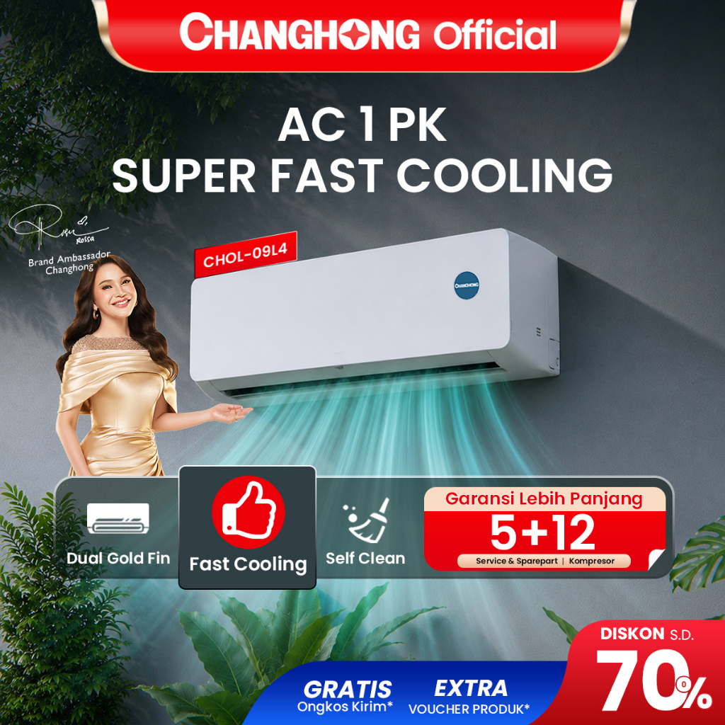 CHANGHONG AC 1 PK STANDARD CSC-09NVB4 [INDOOR + OUTDOOR UNIT ONLY]  [FAST COOLING] [ECO MODE]