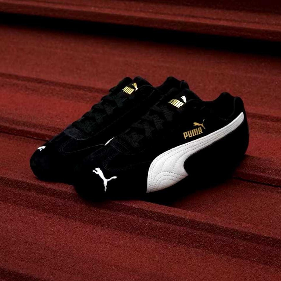 sepatu Sneakers Puma Speedcat OG Desain Elegan Warna Hitam Putih