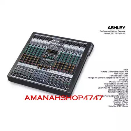MIXER ASHLEY SELECTION12 ASHLEY SELECTION 12 ORIGINAL MIXER ASHLEY 12 CHANNEL  SELECTION12