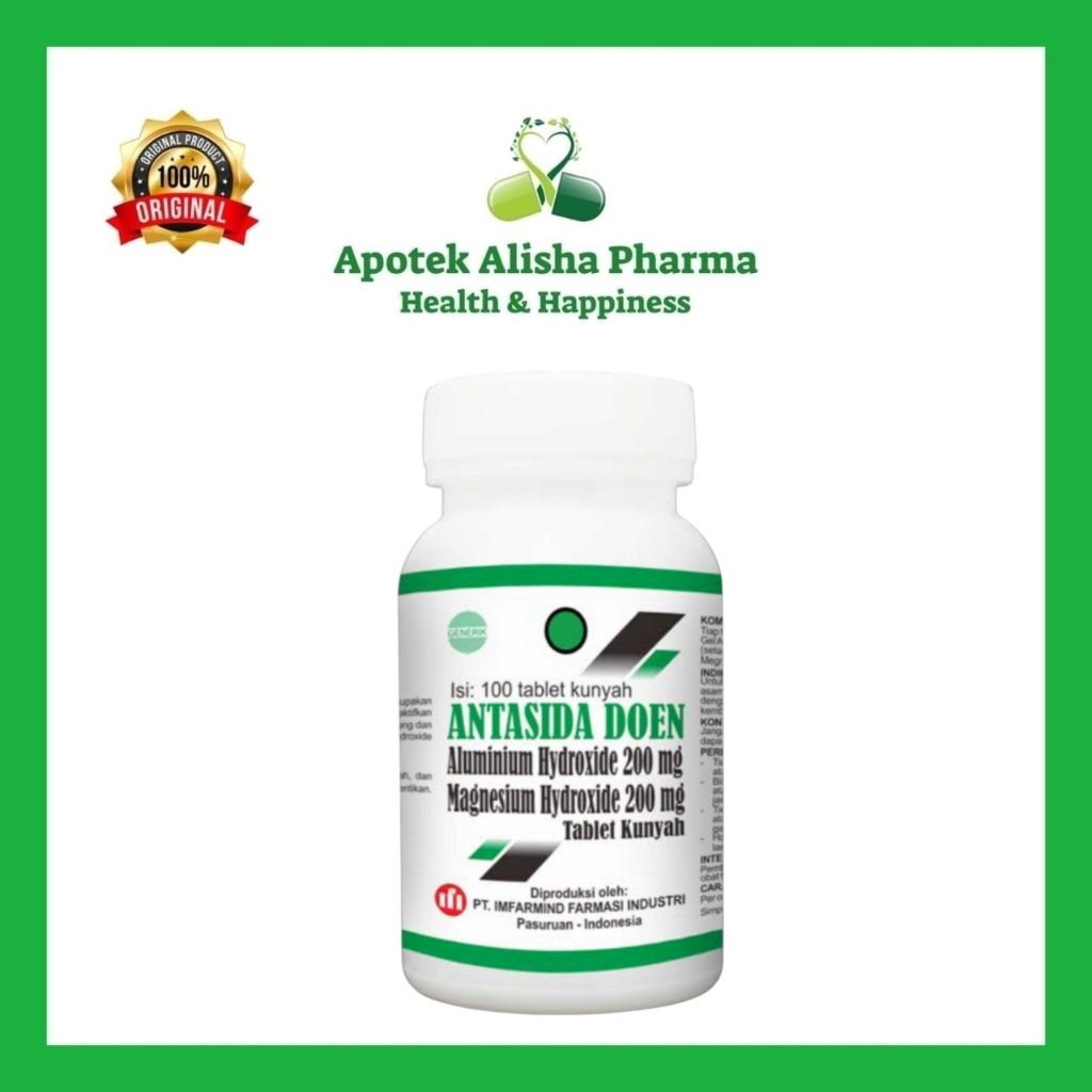 Antasida Doen Imfarmind IFI Pot isi 100 Tablet Kunyah Obat Maag dan Kembung