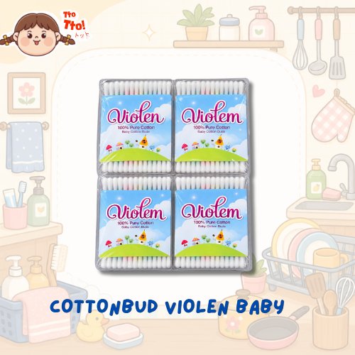 TTOTTO Cotton Bud Violet Baby Per Lusin 12 Pcs  | Cotton Buds Baby | Cotton Bud Anak | Cotton Bud 10
