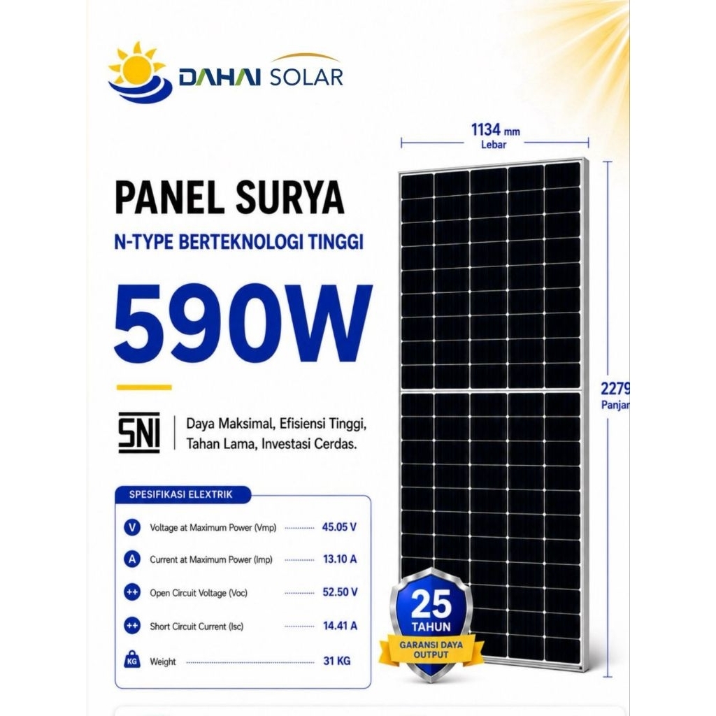 solar panel 590wp bifacial