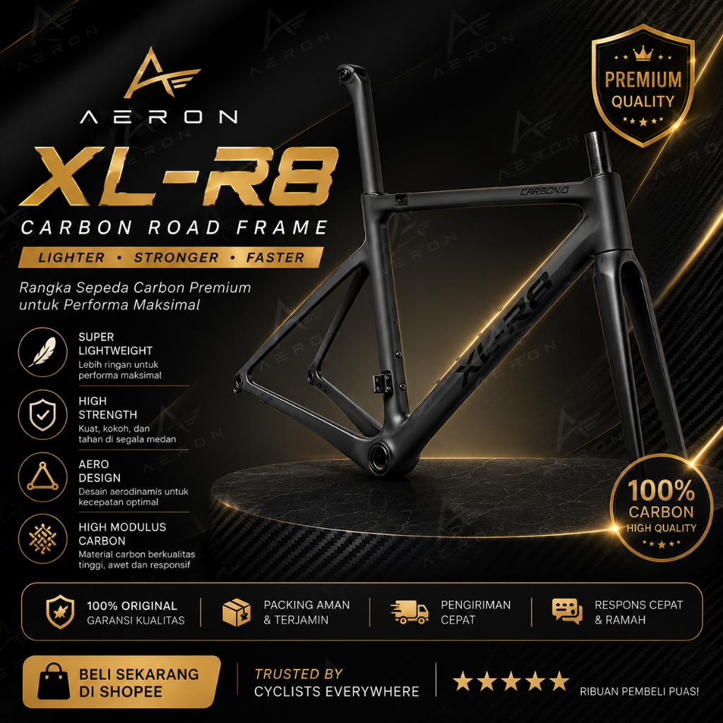 Frame Fork XLR8 Carbonio 48" Full Carbon T1000 QR Premium