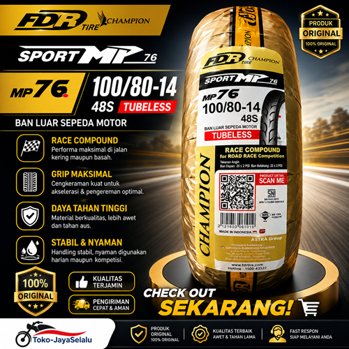 Ban FDR Tubeless 100/80-14 MP76 MP 76 - MP27 MP 27 Racing Soft Compound (1 ban)