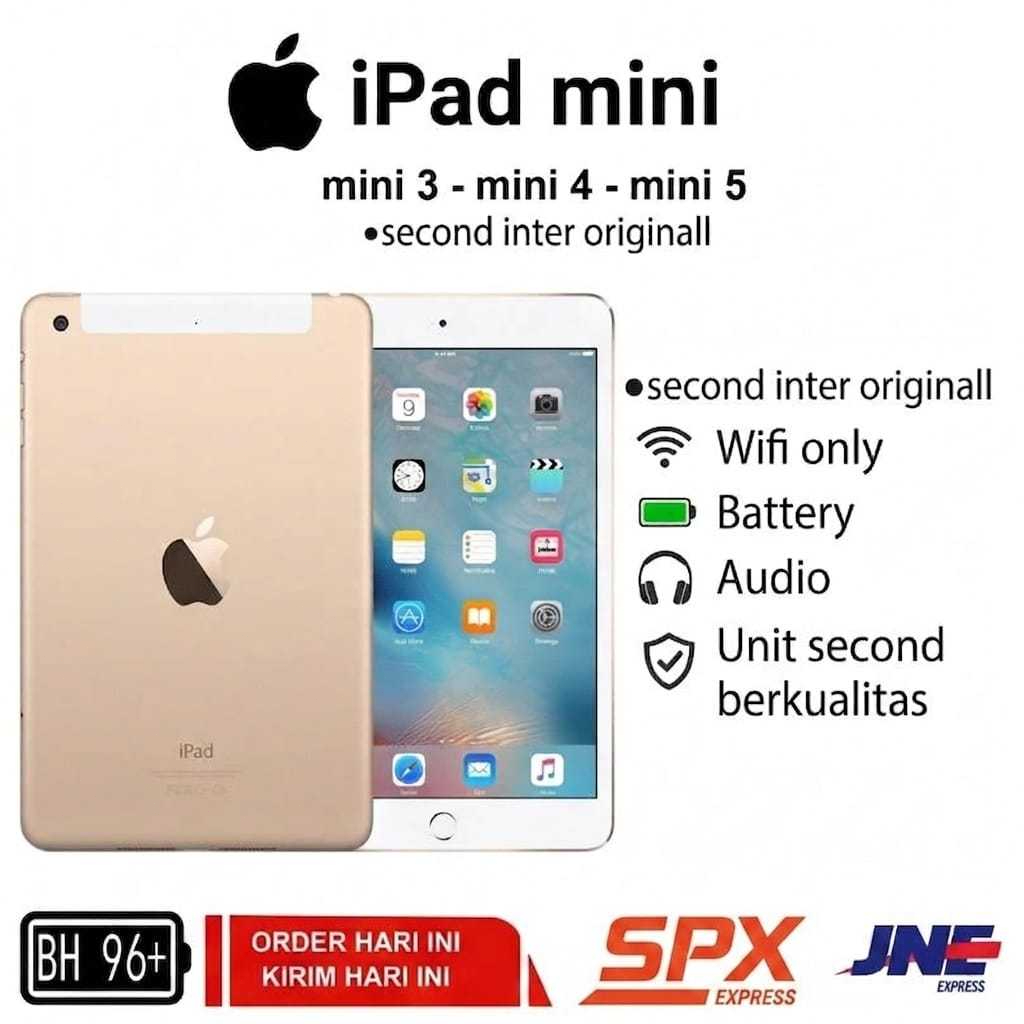 APPLE IPAD MINI 3 MINI 4  WIFI ONLY SECOND ORIGINAL BATRAI 100% ORI