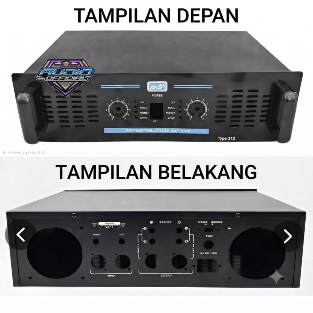 Bok Power Amplifier 212 / Box Power 2 Chanel Bahan Plat Besi Tebal