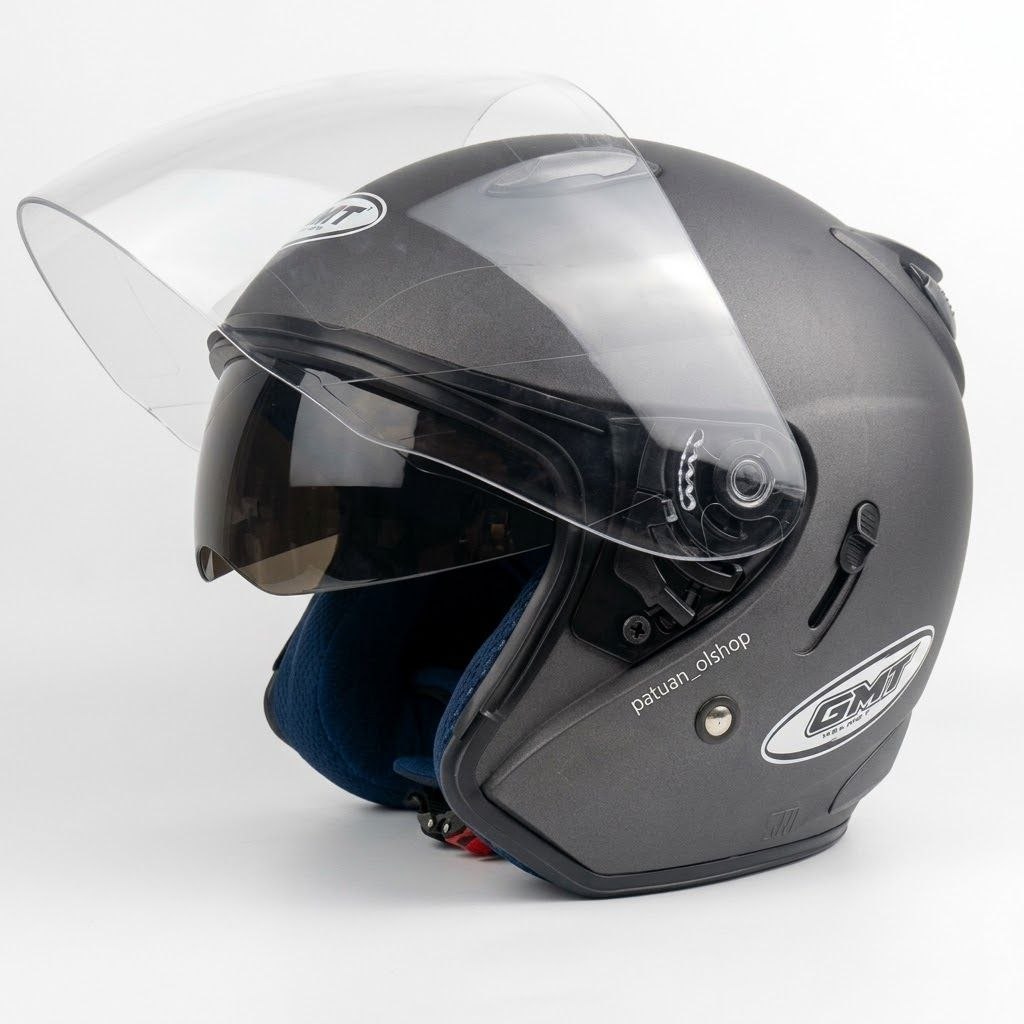 HELM HALFFACE GMT DOUBLE VISOR HELM ORIGINAL HELM SNI HELM PRIA DEWASA HELM WANITA HELMET HELEM HELM