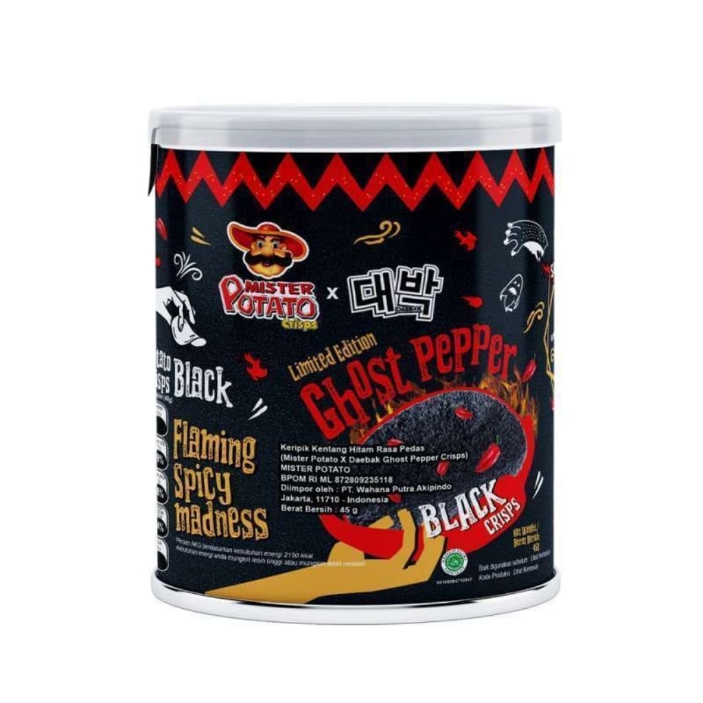 Mister potato ghost pepper 40g - mister potato ghost pepper tabung