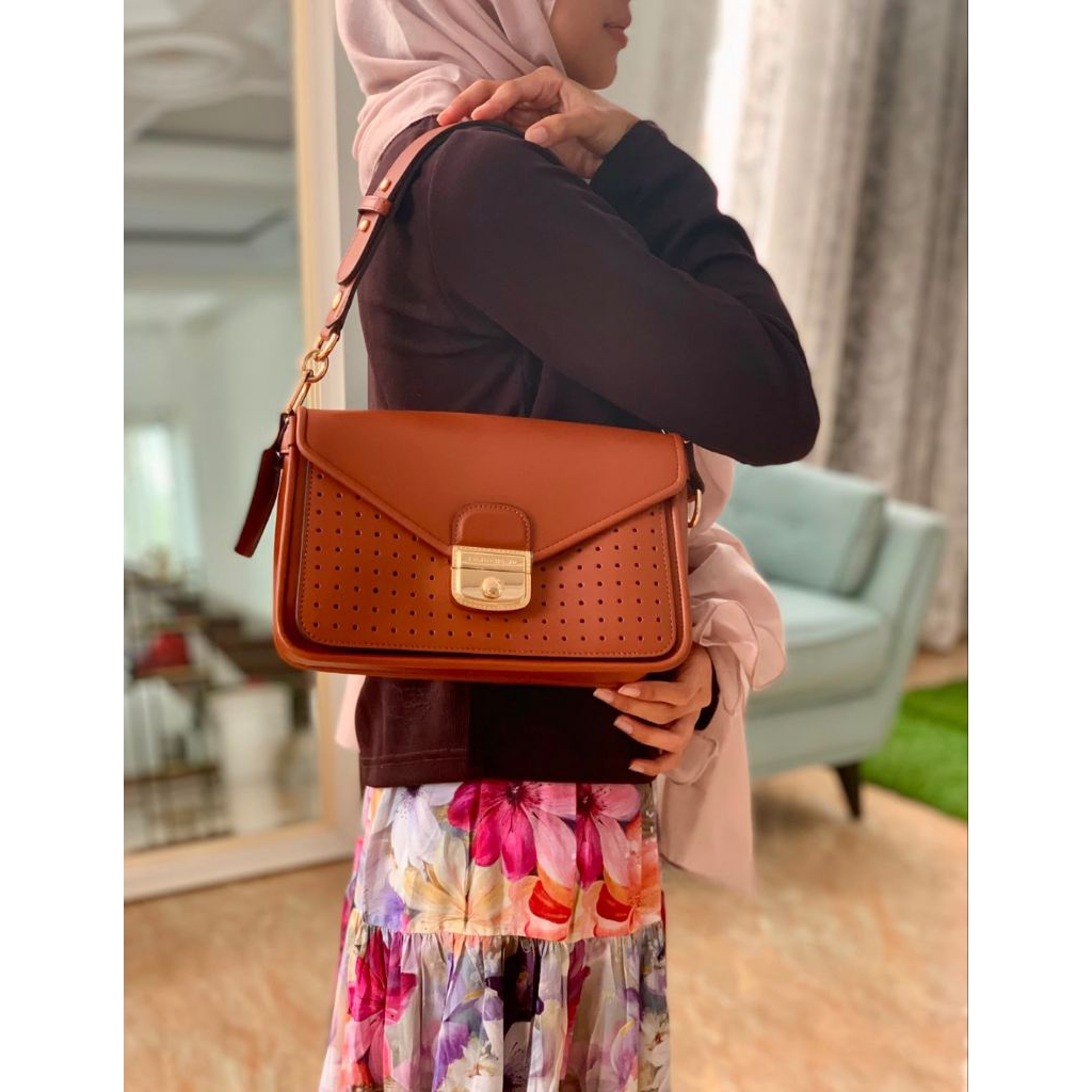 Longchamp Cuir Mademoiselle Medium Cognac