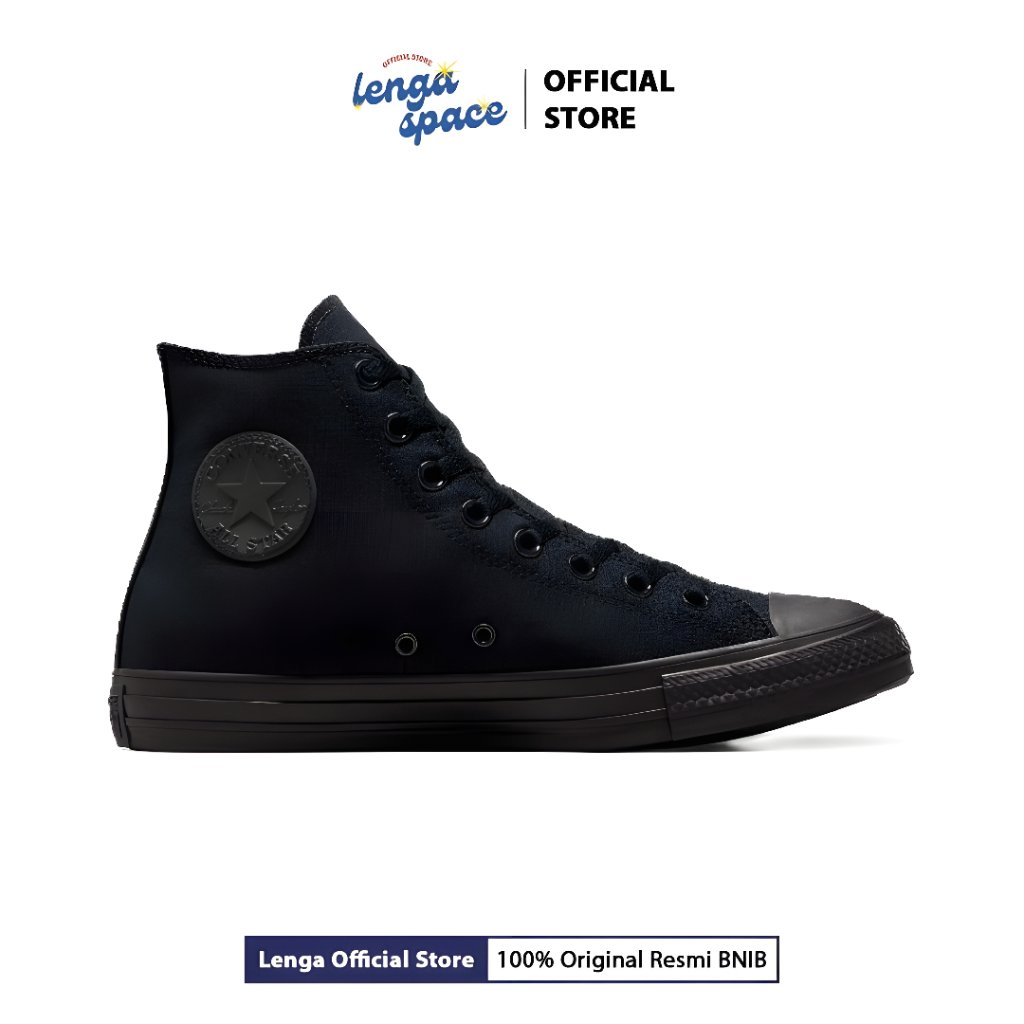 Sepatu Sneakers Pria Chuck Taylor All Star HI Unisex Sneakers - Black Monochrome (M3310C) Original