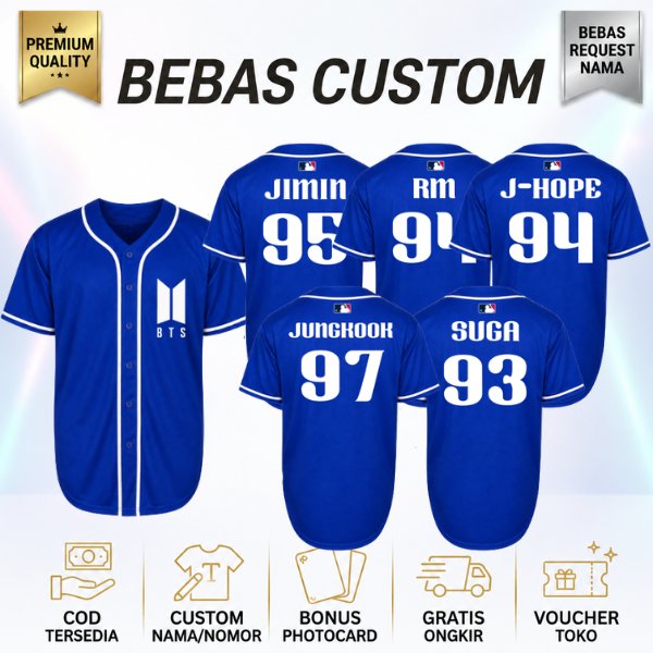 1 set jersey baseball kpop korea outfit kekinian atasan konser softball