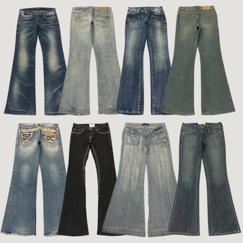 povgoods - Celana Jeans Y2K Bootcut Cutbray Flare Low Waist
