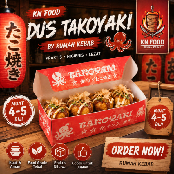 Dus Takoyaki-Kemasan Takoyaki Dus Takoyaki Panjng 17 cm- Box Takoyaki