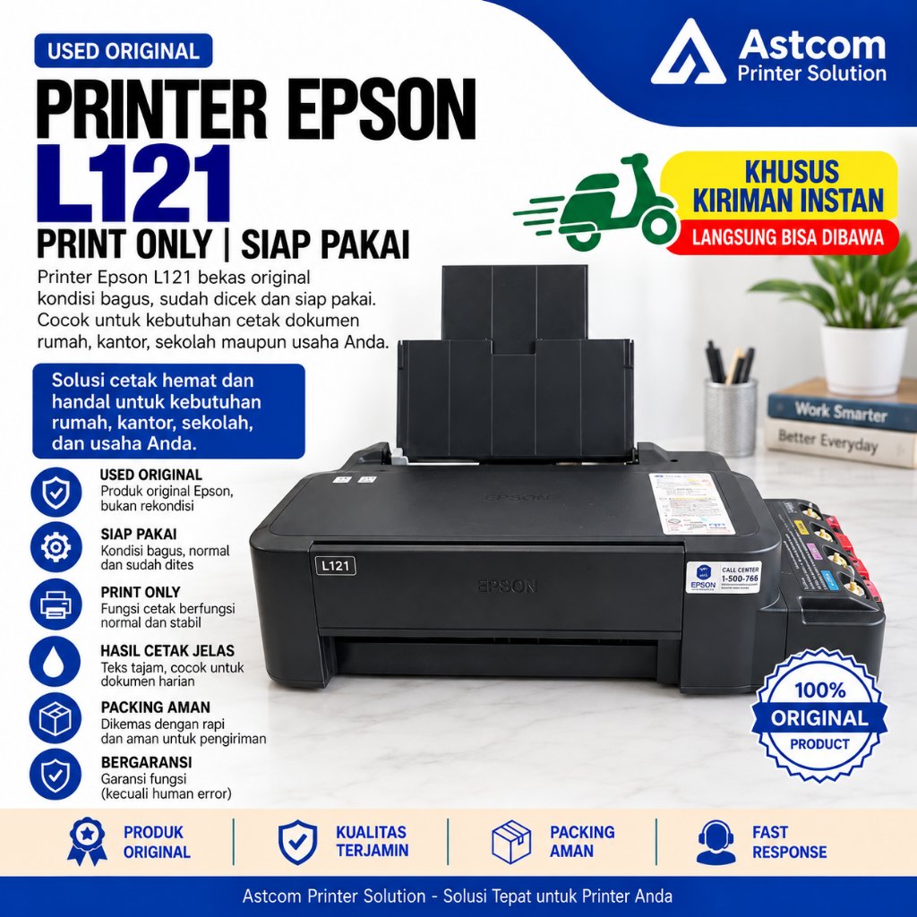 Printer Epson L121 Bekas Used Original Print Only Siap Pakai - Kondisi Bagus