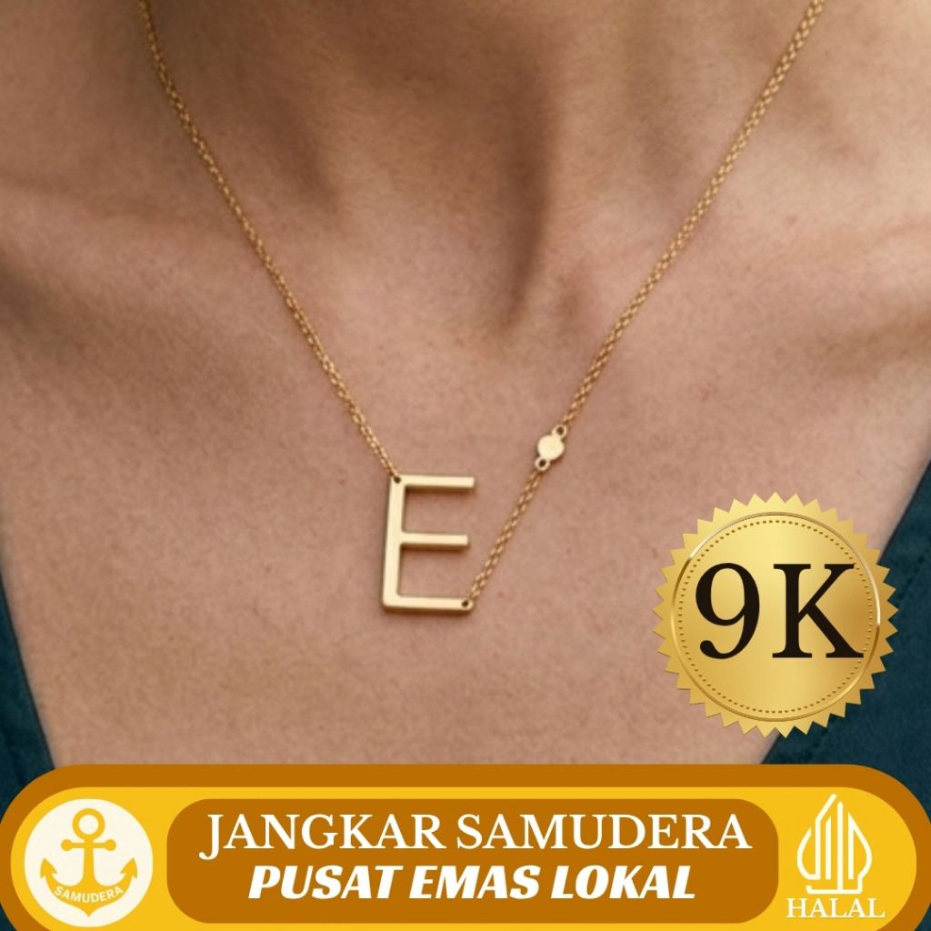 KALUNG LIONTIN GOLD INISIAL HURUF ALFABET