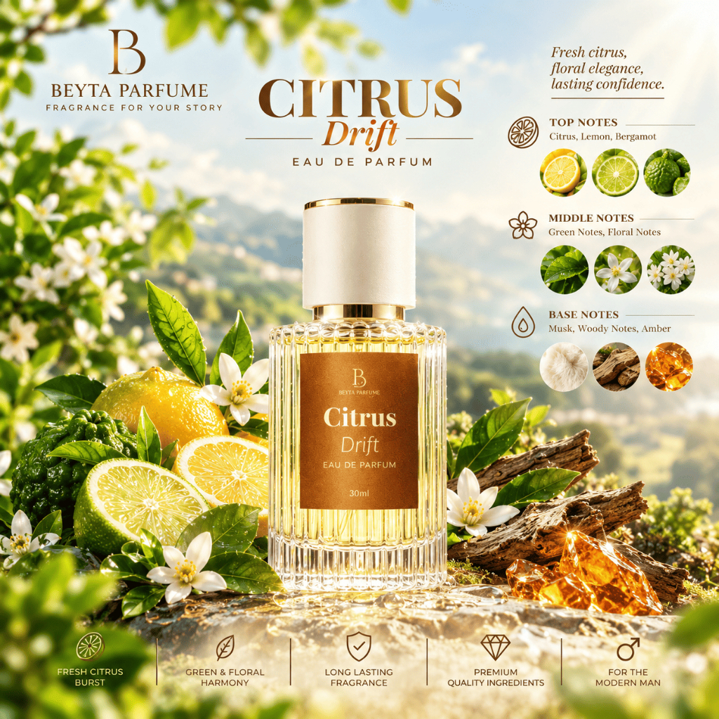 Parfum Unisex 30ML Citrus Drift | Fresh Citrus Green Tea Neroli | Bright, Zesty & Effortless