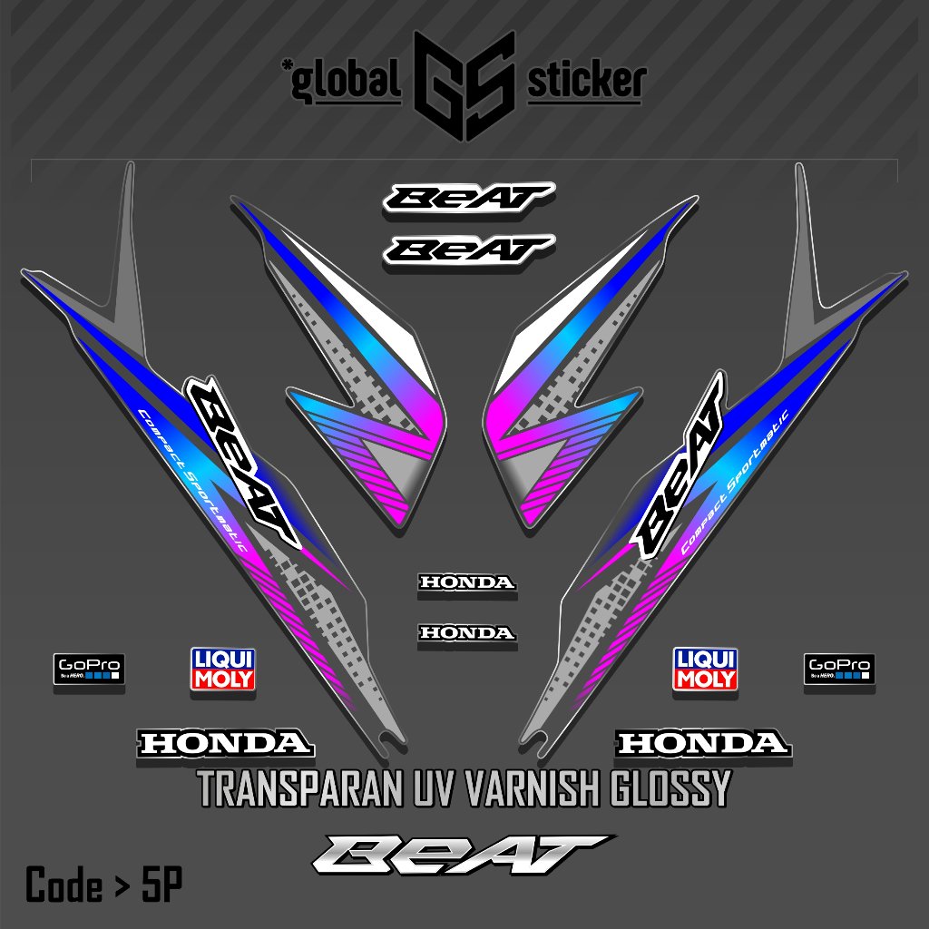 STRIPING UV TRANSPARAN BEAT DELUXE /STICKER GLOSSY/STICKER MOTOR/MODIFIKASI/ HONDA  BEAT  DELUXE /  