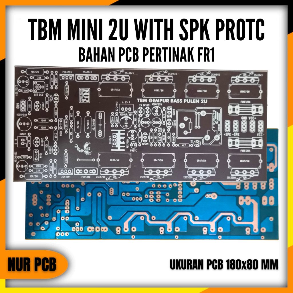 PCB Driver Power Amplifier TBM Mini 2U 4 Set Transistor Final + Speaker Protector FR1 PA-066