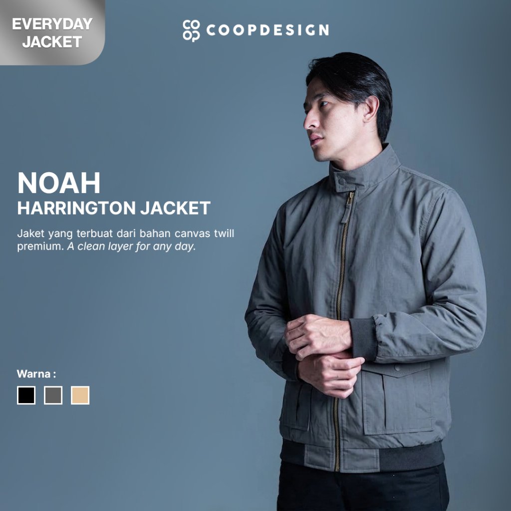 Coop Design - Noah Jaket Canvas Bomber Pria Windbreaker Unisex