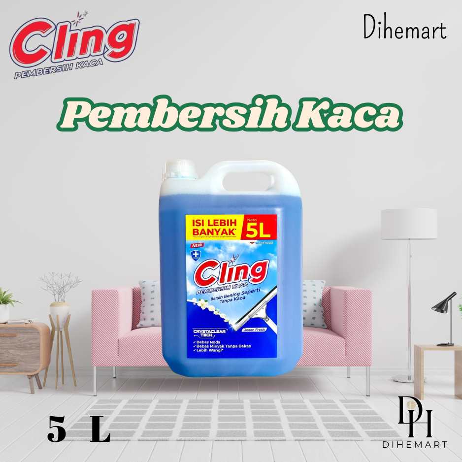 Cling Pembersih Kaca Ocean Fresh 5L Jerigen