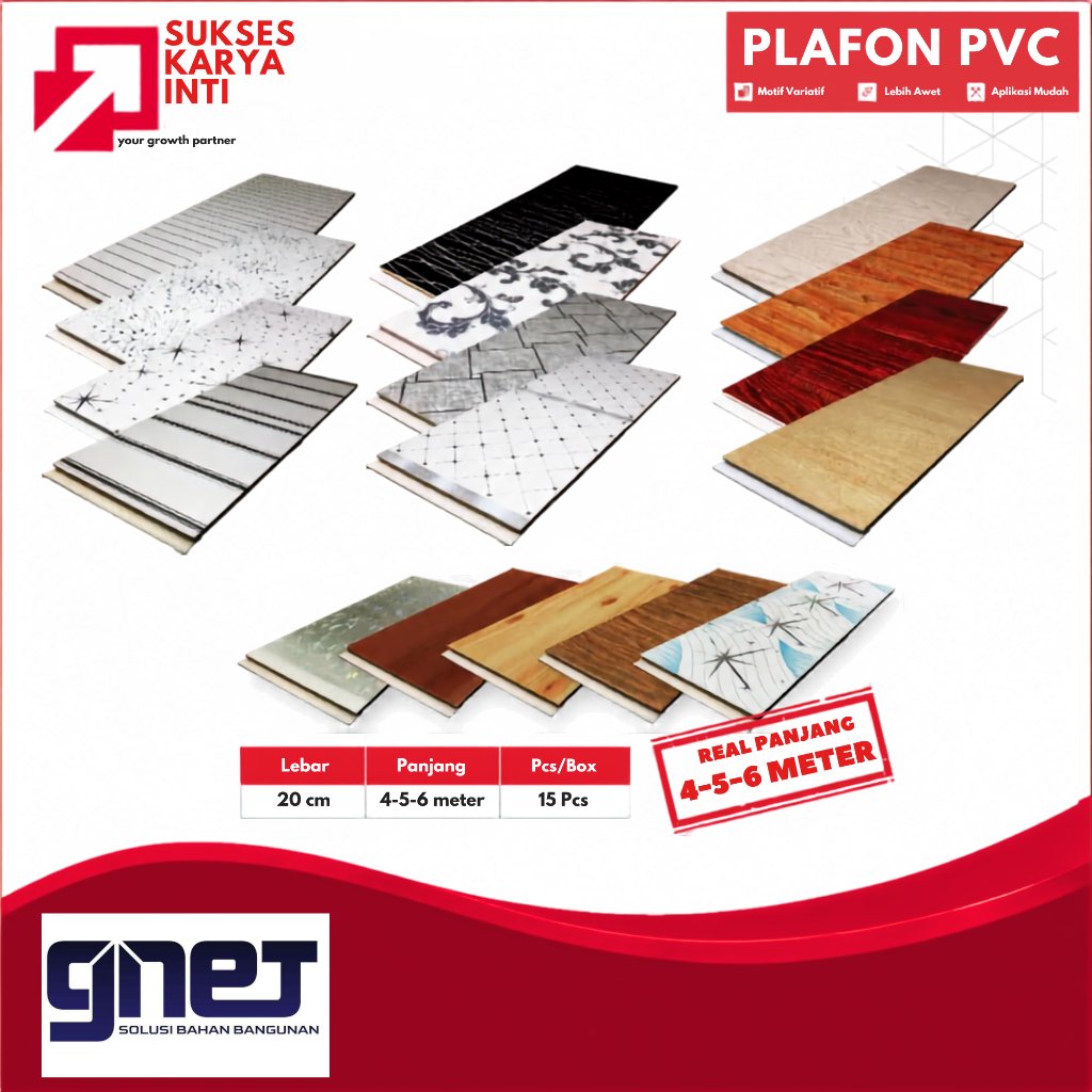 GNET PLAFON PVC Atap Motif Kayu Pattern 4M