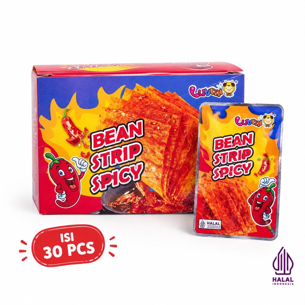 LUVMI BEAN STRIP SPICY ISI 30 PCS - Snack Latiao Pedas